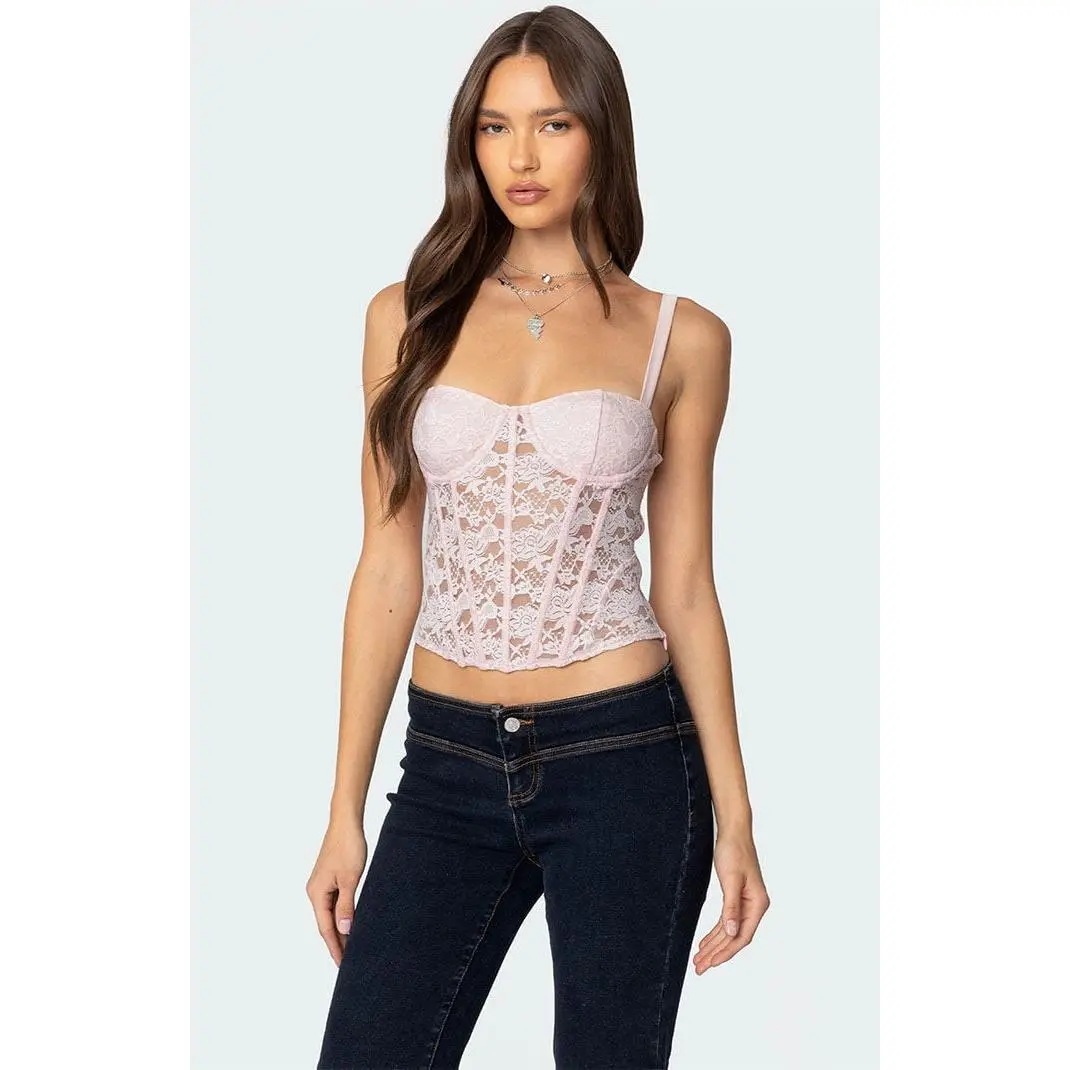 Edikted Women's Drew Sheer Lace Cupped Corset