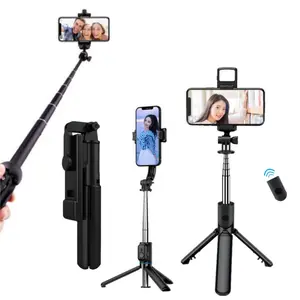 1060mm 2 in 1 Selfie Stick 360° Rotation, 40" Adjustable Telescoping Tripod Stand Desktop Portable Travel Holder with Wireless Remote , Foldable Floor Phone Holder Universal Fits for iPhone Samsung Accessories Cellphone Smartphone