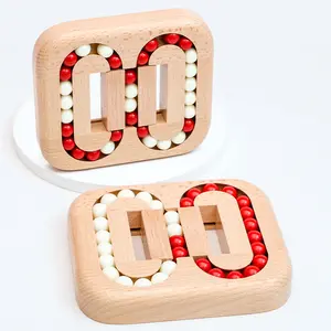 Flat ball bearing Kongming lock Luban lock adult creative educational wooden toy puzzle unlocking science and intelligence maze