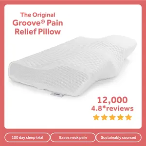 The Original Groove Pillow – Memory Foam Neck Pain Relief | Better Sleep | Back & Side Sleeper Support