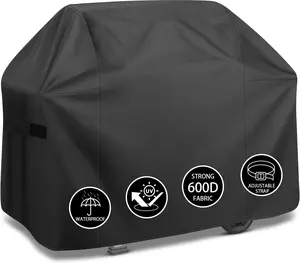 Grill Cover,55 inch Heavy Duty  Grill Cover for Outdoor Grill,600D Anti-UV Fade-Resistant Barbecue Gas Cover with Adjustable Straps for Weber,Genesis,Charbroil and More Grills