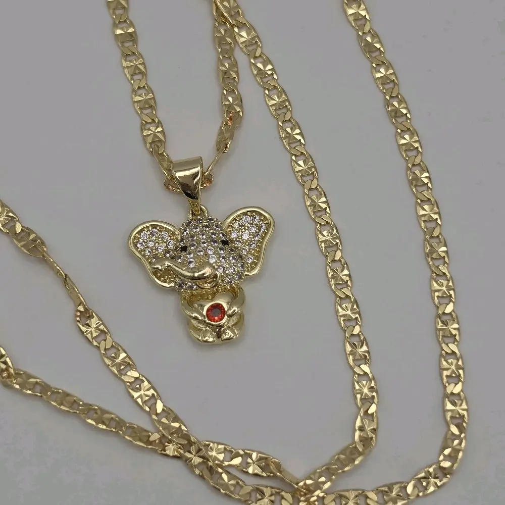 Elephant fashionable accessory necklace gold-plated regular style 18"inches 24"inches available