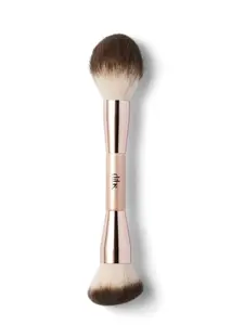 DIBS Beauty Duo Brush Face - Cream & Powder Dual Ended Brush for Blending, Setting, Building and Smoothing with High Quality Synthetic Brush Hairs
