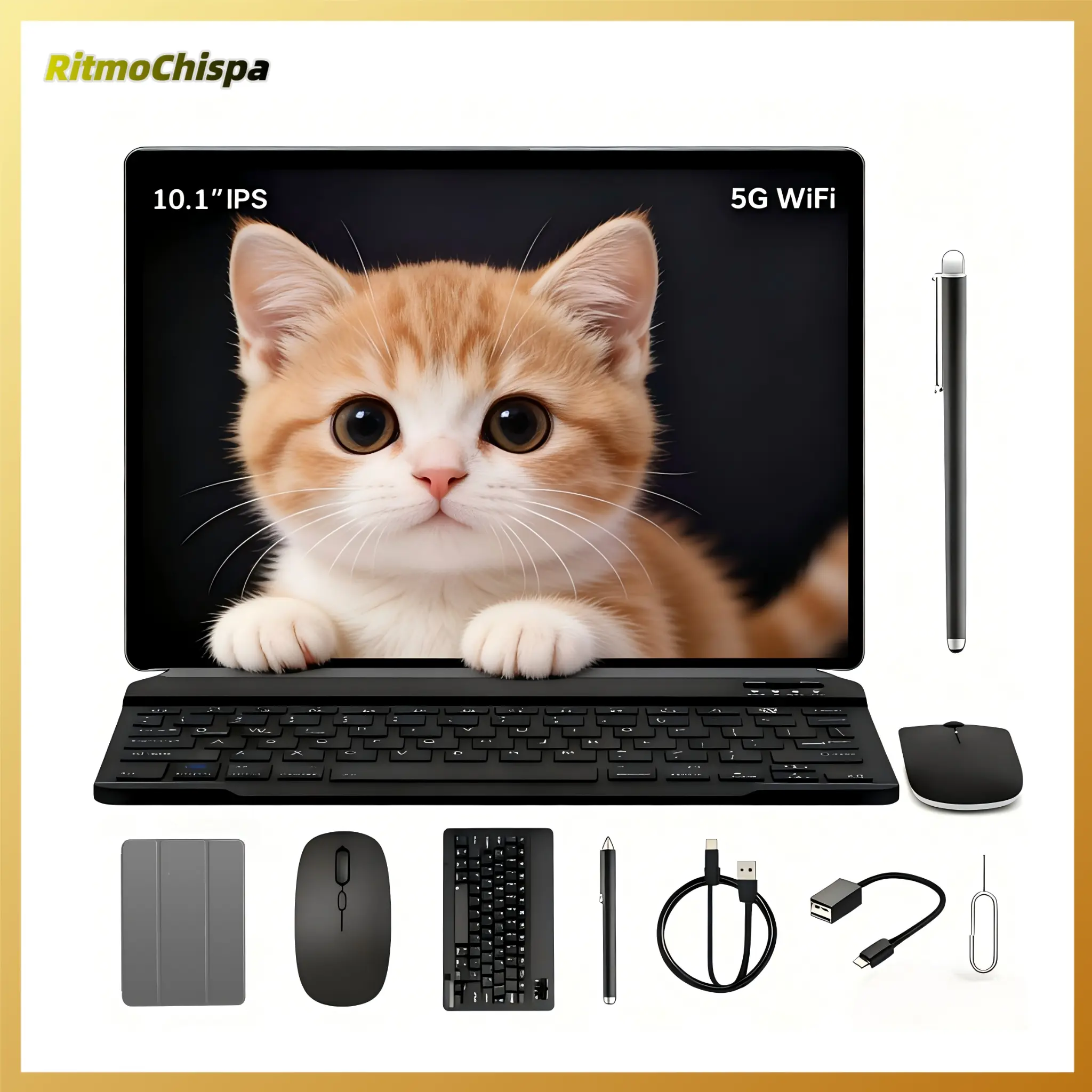 10.1-Inch Android Tablet, 3gb RAM, 32GB Storage, Includes Keyboard, Case, Mouse, Stylus, Dual Cameras, Multifunctional Use
