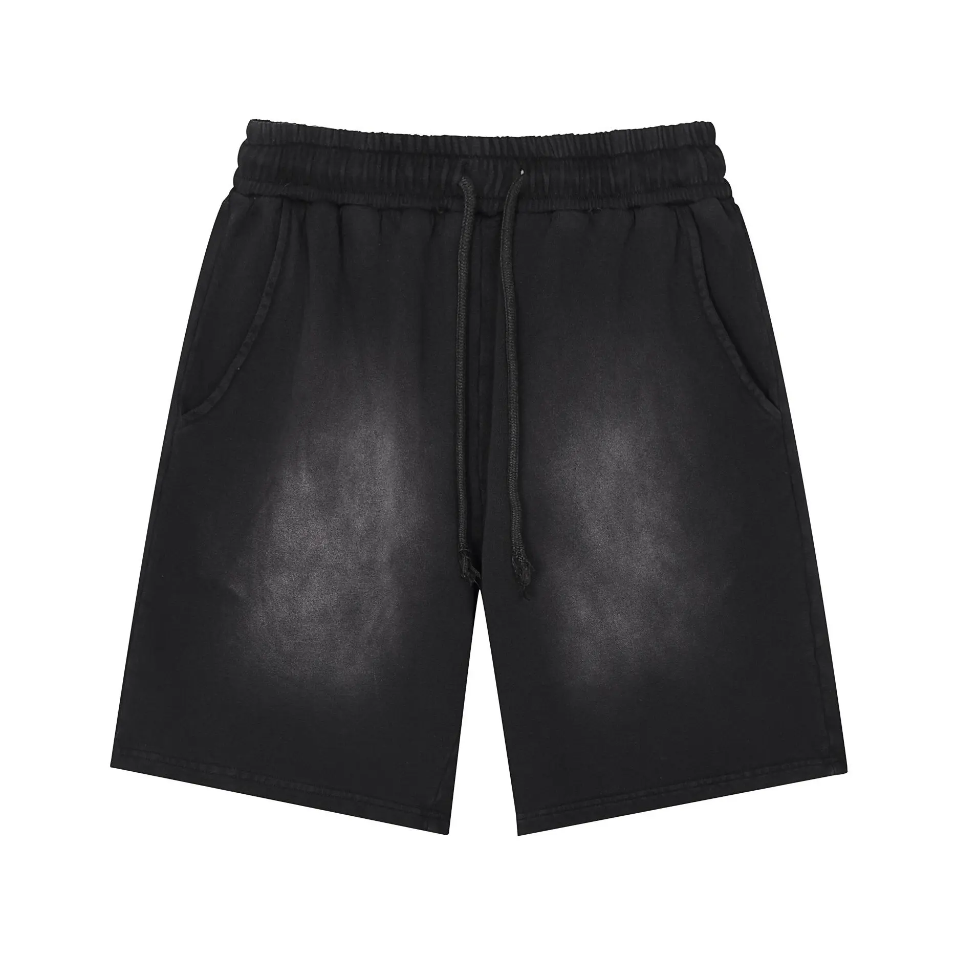 Inflation Men's Retro Streetwear Cotton Shorts - 360g Heavyweight Washed Breathable Cotton, Oversize Loose-Fit, Mid-Waist, Ombre Wash, Casual Streetwear Clothing with Retro Street Vibe