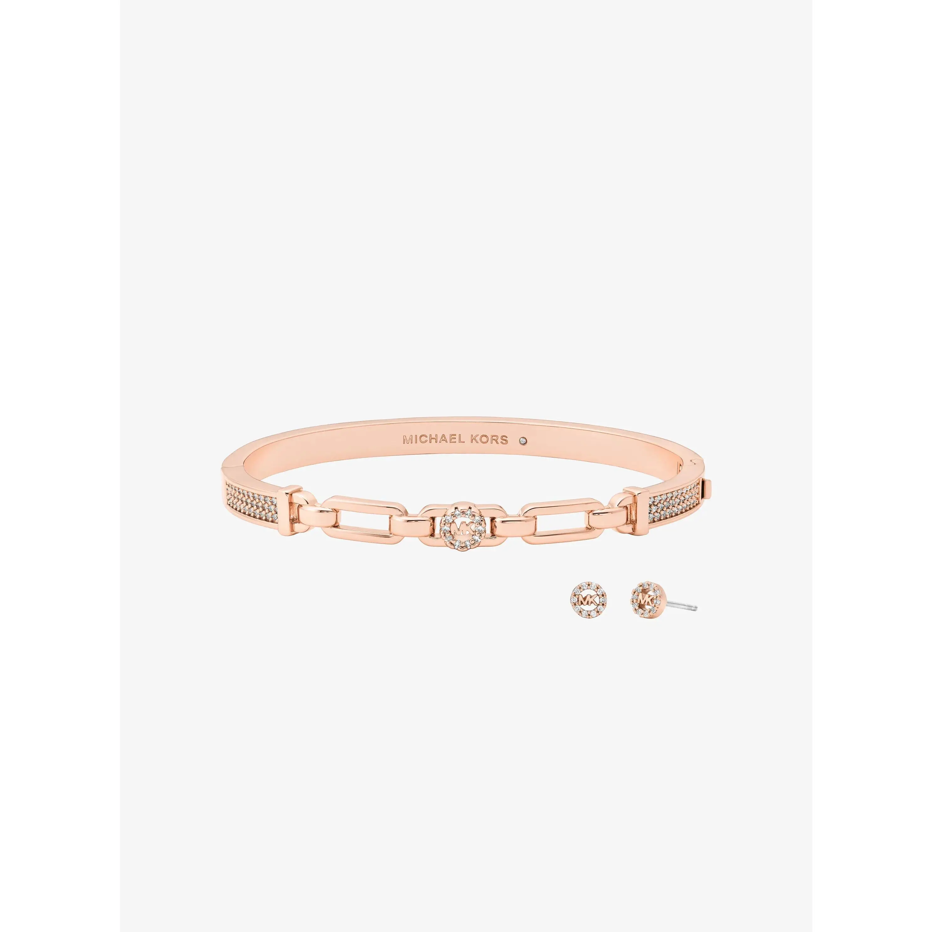 Pavé Logo Bangle and Stud Earrings Gift Set