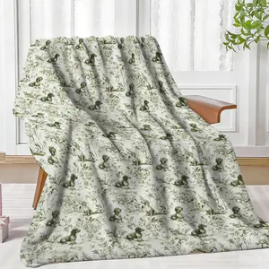 1pc Vintage Dachshund Print Blanket, Flannel Fleece Throw Blanket, Soft Warm Cozy Lightweight Blanket, Dog Pattern Design, Suitable for Sofa Bed Home Decor, Dog Lover Gift Birthday Present 50x60inch