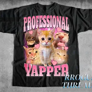 Professional Yapper Shirt, Funny cat tee, Cute graphic tees, Funny meme t shirt, Ironic graphic tee, Gift for her and him, Cat shirt