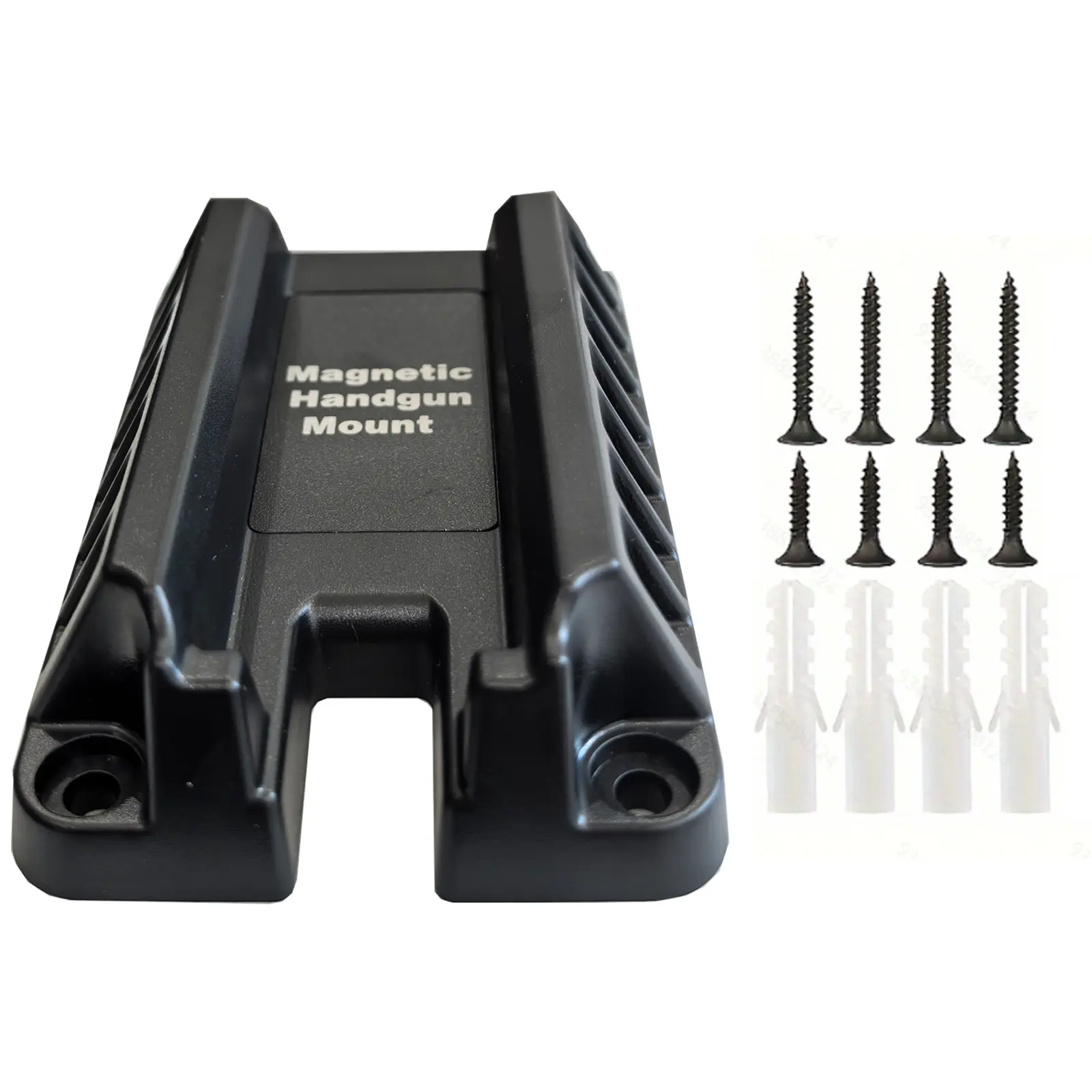 Heavy-Duty Gun Magnet Mount, 25lb Secure Grip with Trigger Guard Safety, Durable & Long-Lasting Hold, Compact Textured Construction, 4-Hole Easy Installation, Compatible with Most Surfaces, 4.2x2.6x1.0in Hunting Gear Accessory for Truck-Car/Desk