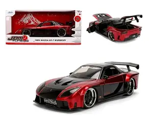 1995 MAZDA RX-7 WIDEBODY RHD "VEILSIDE" IN BLACK & RED 1/24 SCALE COLLECTIBLE DIECAST MODEL CAR BY JADA 37646-P13