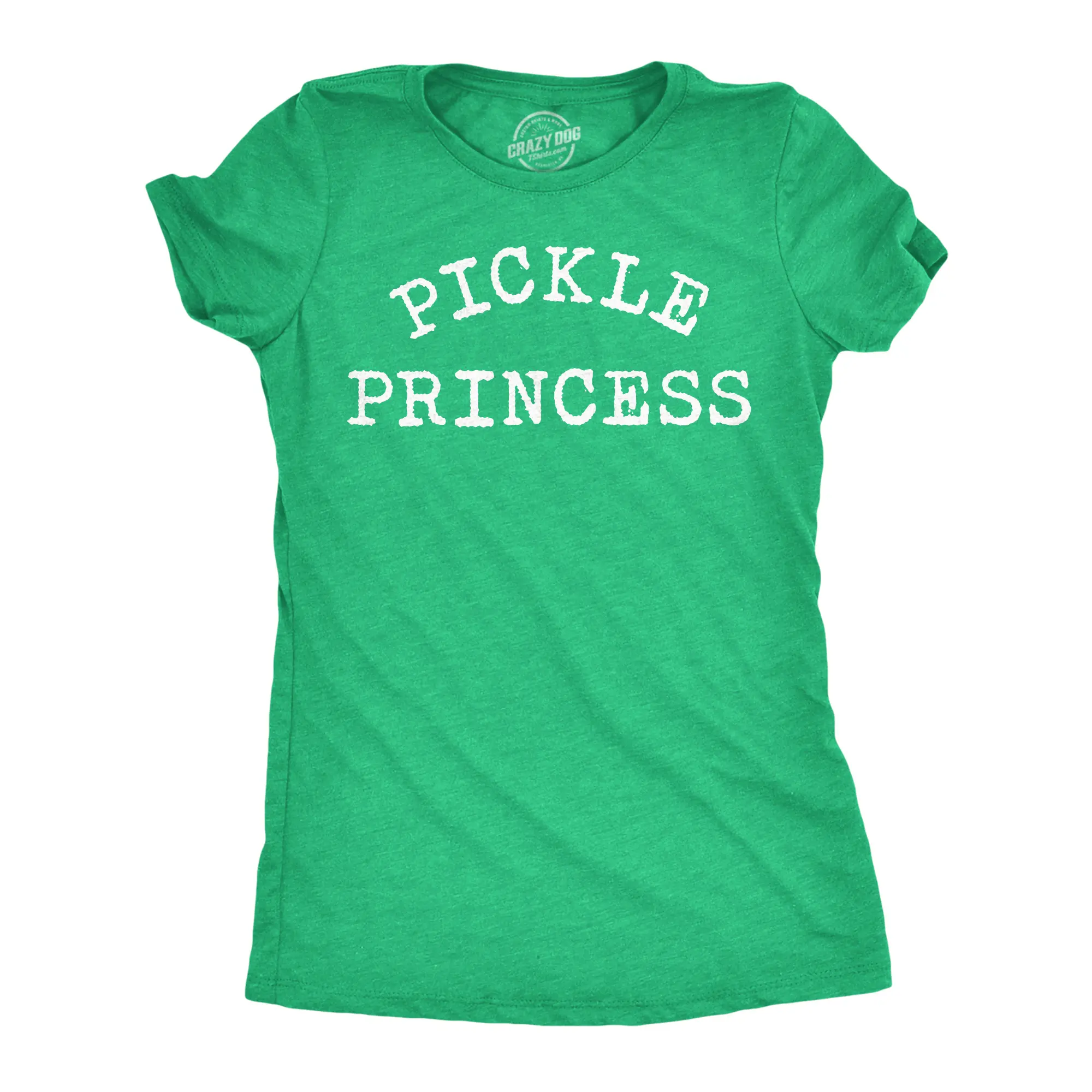 Womens Funny T Shirts Pickle Princess Sarcastic Food Graphic Novelty Tee For Ladies Funny Womens T Shirts Cute Vintage Fashion Casual Ladies T-Shirt Gift Funny Food Top Women's Novelty Tees Green -