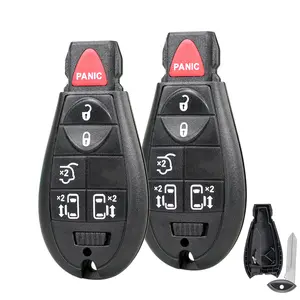 2x Remote Control Key Fob Shell Case Cover For 2008 - 2019 Dodge Grand Caravan Chrysler Town and  Country 6 Buttons Replacement