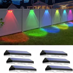 Solar Fence Light Outdoor Waterproof LED, 2700/4000/6000k, 11 Modes, Rechargeable Lithium Ion Batteries, Garden Pathway Lighting, Outdoor Landscape Lights