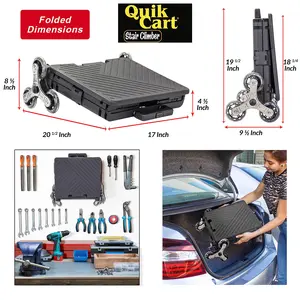dbest products Quik Cart Stair Climber Wheeled Rolling Crate Teacher Utility ...