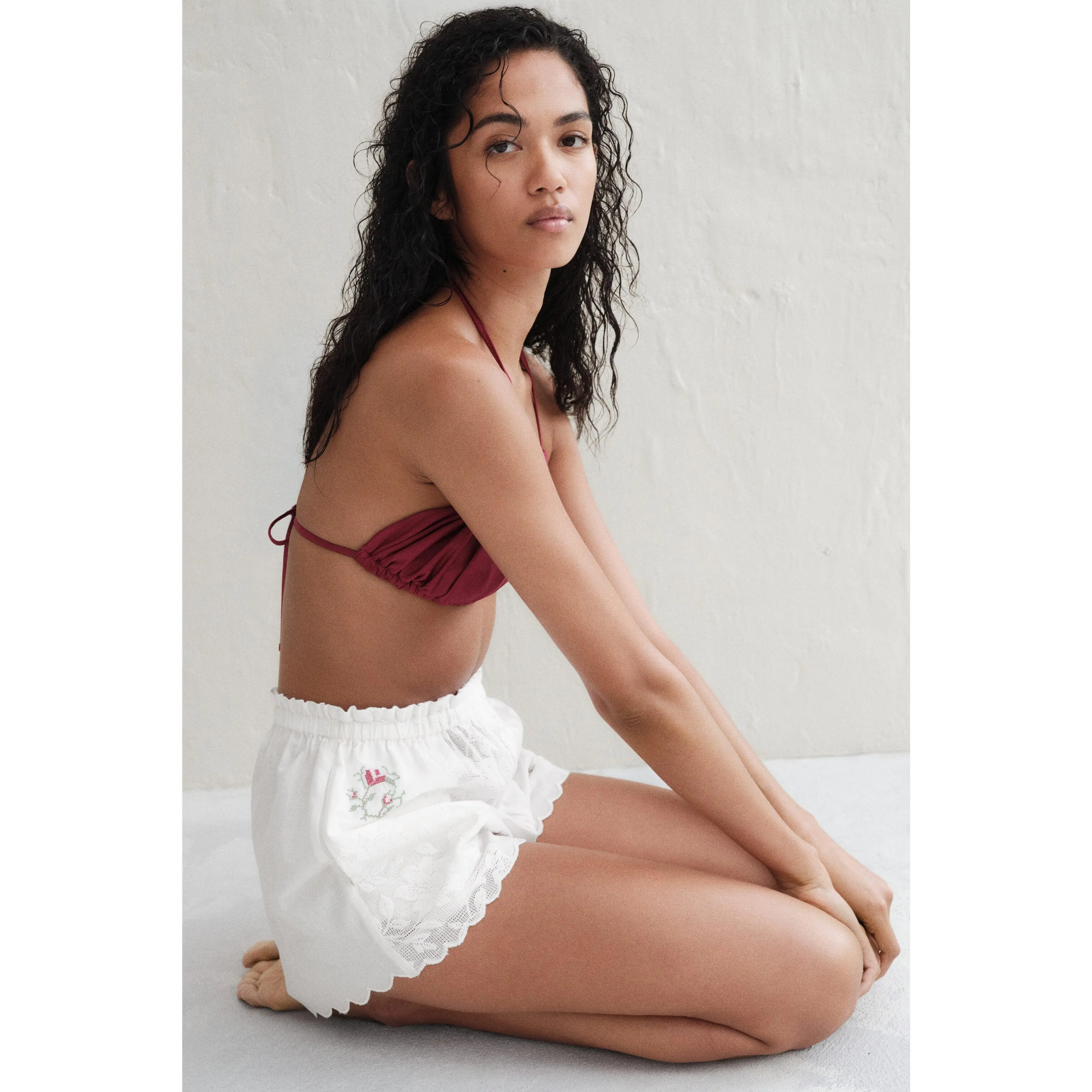 H&M Embroidered beach shorts