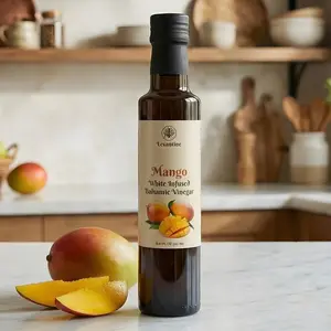 Levantine Mango Balsamic Vinegar 8.45 Fl. Oz - Tropical Tangy Smooth Flavor Infused with Real Mango Sweet & Acidic Perfect for Salads & Dipping Sauces Roasted Vegetables