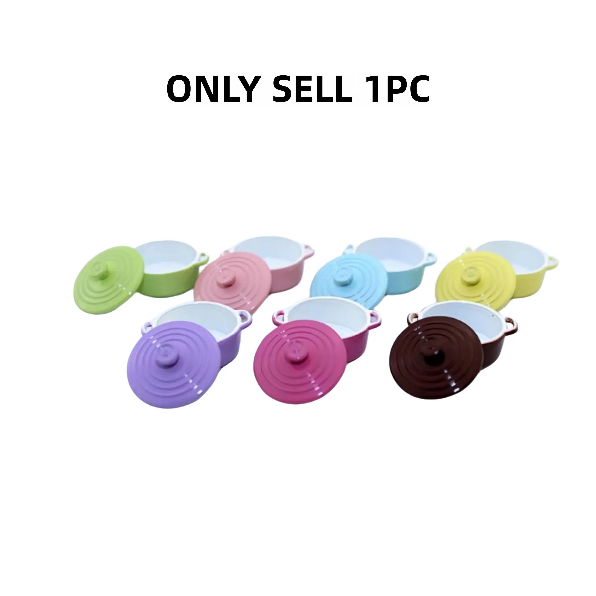 Iron Metal Smooth Mini Pot Model, Colorful Options, Cute Decorative Kitchen Decor, Decoration Figure, Non-Food Contact, Suitable for Ages 14+, Single Piece Set, Kawaii Display Decor, Miniatures