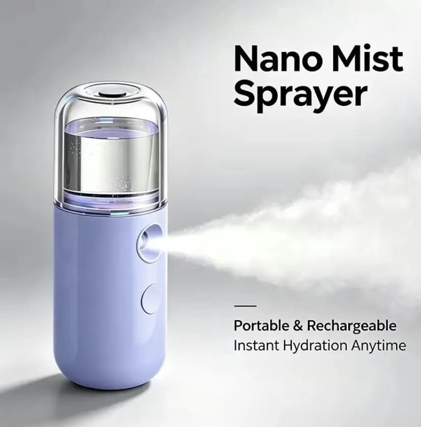 Facial sprayer, mini facial spray steamer, USB rechargeable portable facial sprayer, used to moisturize the skin and apply makeup—a perfect gift for Christmas and New Year.