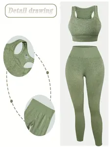 Seamless High Elasticity Women's Push-Up Underwear Set, High Waist Abdomen Shaping Butt Lifting Tight-Fitting Pants, Gym Workout Wear, Yoga Gym Outfits, 1set