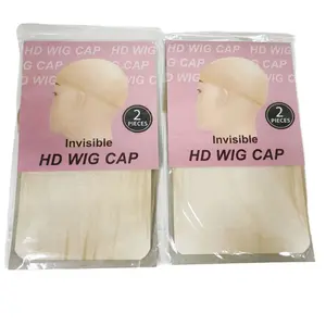 HaloQueen Skinlike HD Wig Cap, 2 Pieces Invisible and Sheer Breathable Ultra-thin Stretchy Stocking Caps for Lace Front Wigs