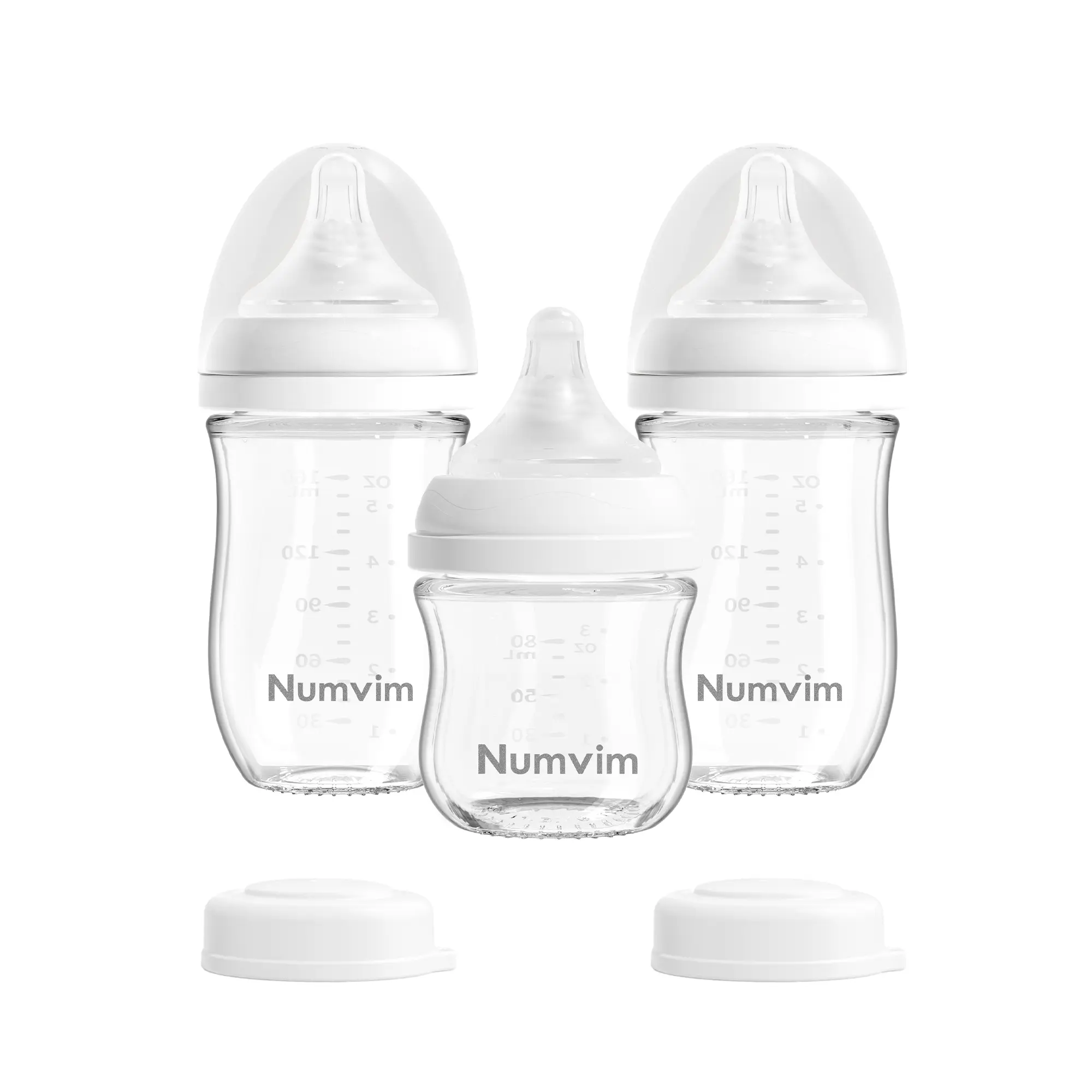 Glass Natural Baby Bottle Gentle & Extra Slow Flow, Without Lead, Newborn Breastfeeding Bottle for 0 Months Babies, 3 Packs,