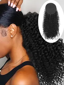 18 Inch Long Curly Drawstring Ponytail Extension, Synthetic Hair Toppers for Women, Natural Fluffy Synthetic Hair Extensions for Daily & Party Hairstyle Decoration, Synthetic Hair Wigs