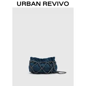URBAN REVIVO New Ladies' Classic Retro Chain Denim Shoulder Bag UAWB30158 springtok