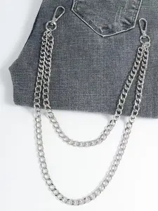 Men's Fashion Simple Pants Chain Accessory, Punk Hip-Hop Style Denim Jeans Chain, Summer School Uniform Trend Street Jewelry, Chain Included, Body Jewelry
