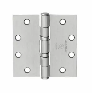 McKinney TA271441226D 4.5x4.5 in. Square Corner Standard Weight 5-Knuckle Ball Bearing Chrome Hinges, No.55858 Satin Chrome