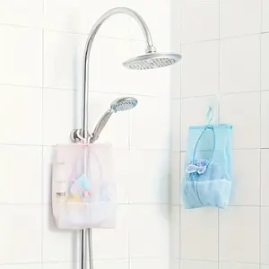 1pc Hangable Storage Mesh Bag, Multi-Purpose Clothespins Organizer Storage Bag, Kitchen Bathroom Multi-Purpose Hanging Storage Bag, Drying And Storage Supplies, Kitchen Additions, Bathroom Additions, Home Organization And Storage Supplies