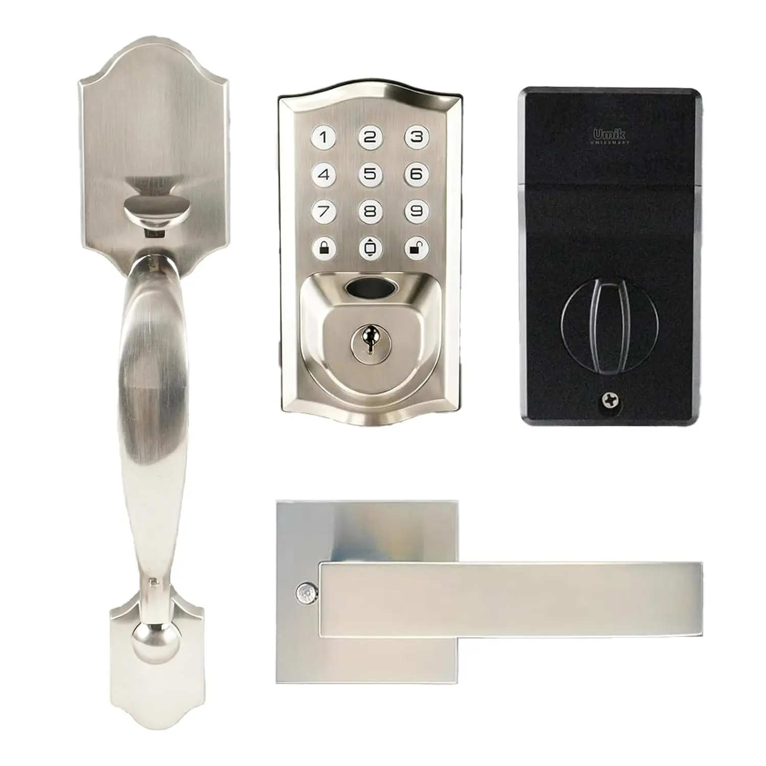 UMIK Fingerprint door lock,Smart Lock with Tuya WiFi App Control, Keypad,Code Entry, Keyless Entry Deadbolt,  Handle lock, Auto Lock, IPX6 Waterproof Front Door Lock for Home,doors