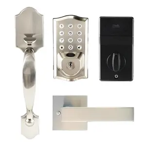 UMIK Fingerprint door lock,Smart Lock with Tuya WiFi App Control, Keypad,Code Entry, Keyless Entry Deadbolt,  Handle lock, Auto Lock, IPX6 Waterproof Front Door Lock for Home,doors