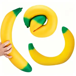 Super Stretchy Banana Stress Ball, Giant Deformable Banana Squeeze Toy, Soft TPR Banana Fidget Toy for ADHD, Autism, and Stress Relief #FFM