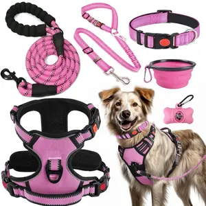 Lobeve No Pull Dog Harness, Collar & Leash Set, Fits Large Dogs, Pink - NWT