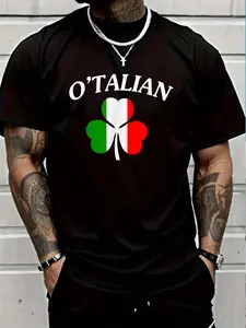 100% Cotton Italian Shirts - O'Talian Italy Flag Italia Funny T-Shirt Women's Men's Graphic Tee Crew Neck summer vacation Tops