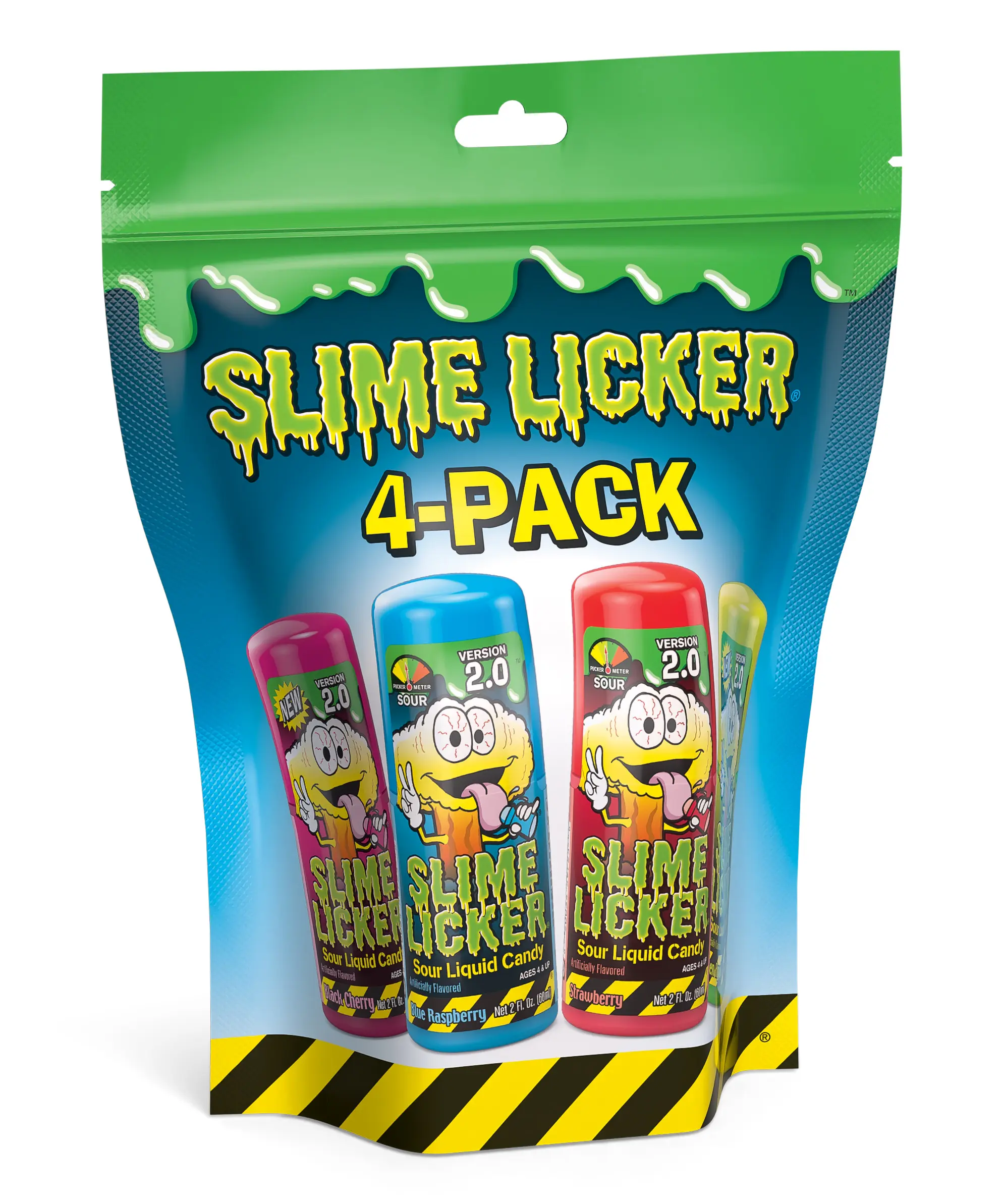 Toxic Waste Slime Licker 2.0 Sour Candy 4 - Pack Extreme Sour Roller Candy Fun Viral Treat
