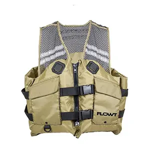 212 MAIN Flowt 40626-S-M Fishing Mesh Bag - Tan, Small/Medium, Reflective Tape, Mesh Fabric, Dual Belts