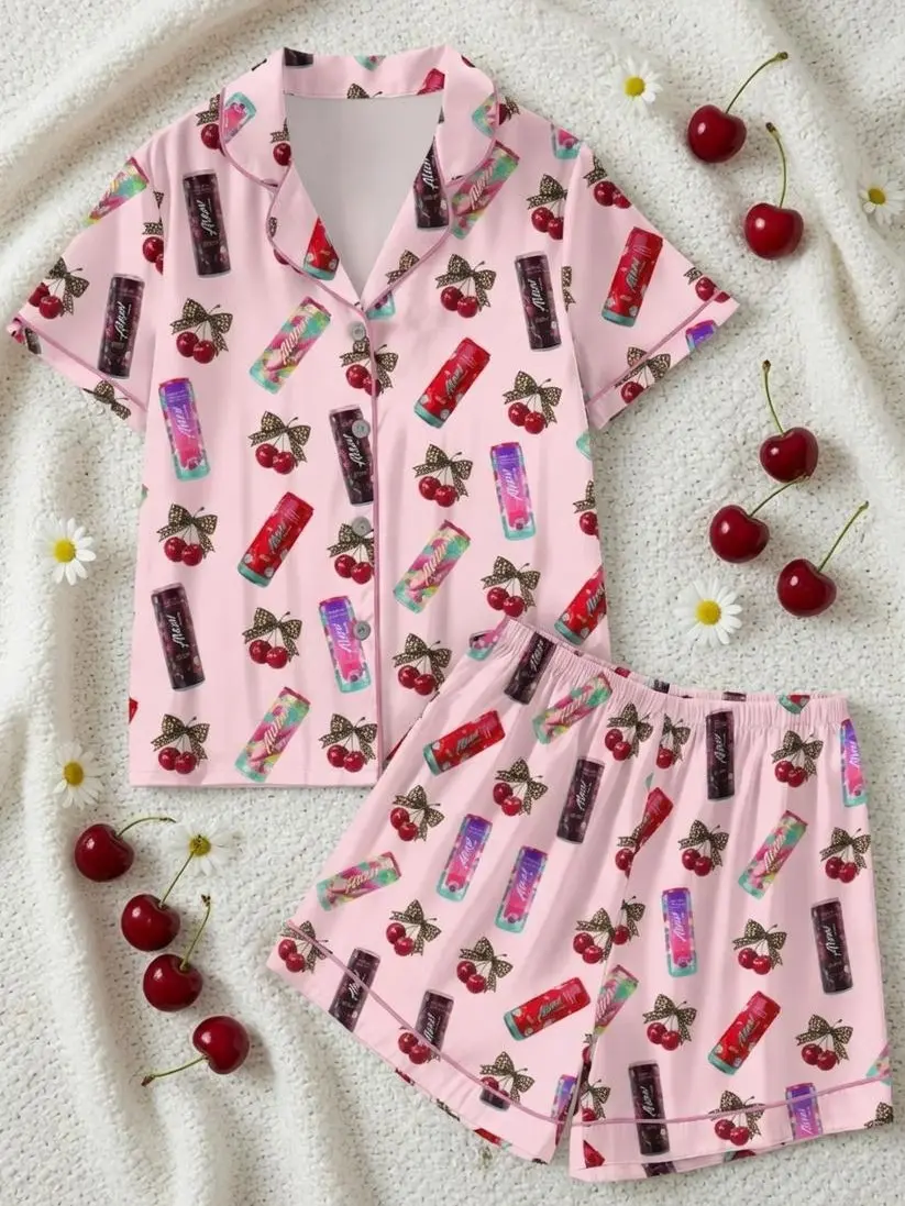 Alani Pajamas Set, Alani Lover Pjm, Alani Energy Pink Sleep Wear, Satin Pajamas For Women, Gift For Her