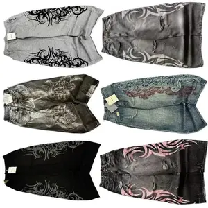 Unisex Y2K Baggy Jeans with a Grunge Vintage Style, Relaxed Fit for Skateboarding, Loose Embroidered Denim Pants for Hip Hop Dance Suitable for Both Men and Women Streetwear Womenswear, Bottom, Trouser,