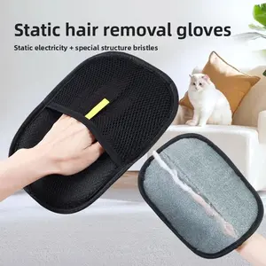 Pet Static Hair Removal Gloves Two-Way Brush Cat Hair Cleaner Dust Removal Sofa Clothing Sticky Hair Tool Shedding Grooming Kit
