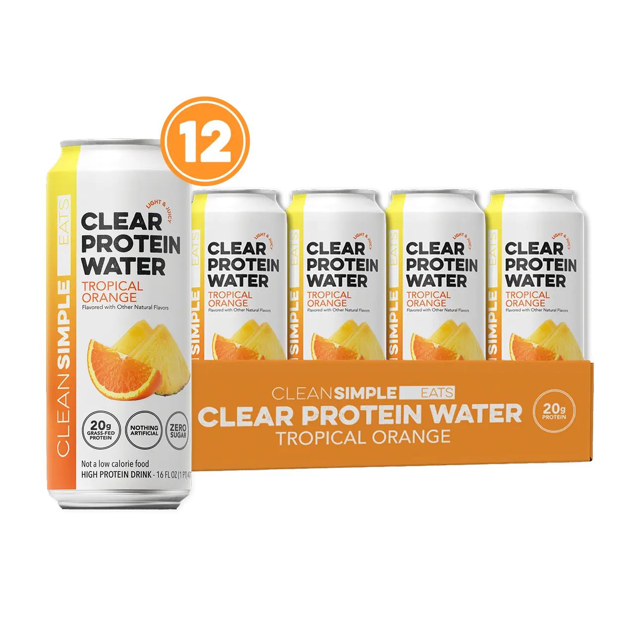Clear Protein Water: Tropical Orange (16 Oz. | 12 Pack) Clear Protein Water: Tropical Orange (16 Oz. | 12 Pack)