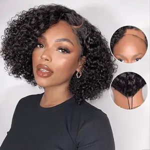 Trendy Short Cut Curly Knotless 4x4 Lace Glueless Side Part Pre-Styled Wig