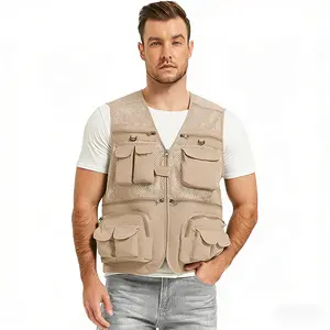 Fishing Vest Utility Lightweight Outdoor Travel Safari Photo Cargo Vest with 16 Pockets summer clothes fitted tops outfits