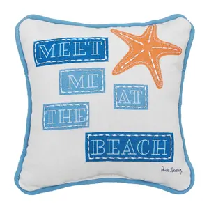 C&F Home 8" x 8" Starfish At The Beach PrintedThrow Pillow