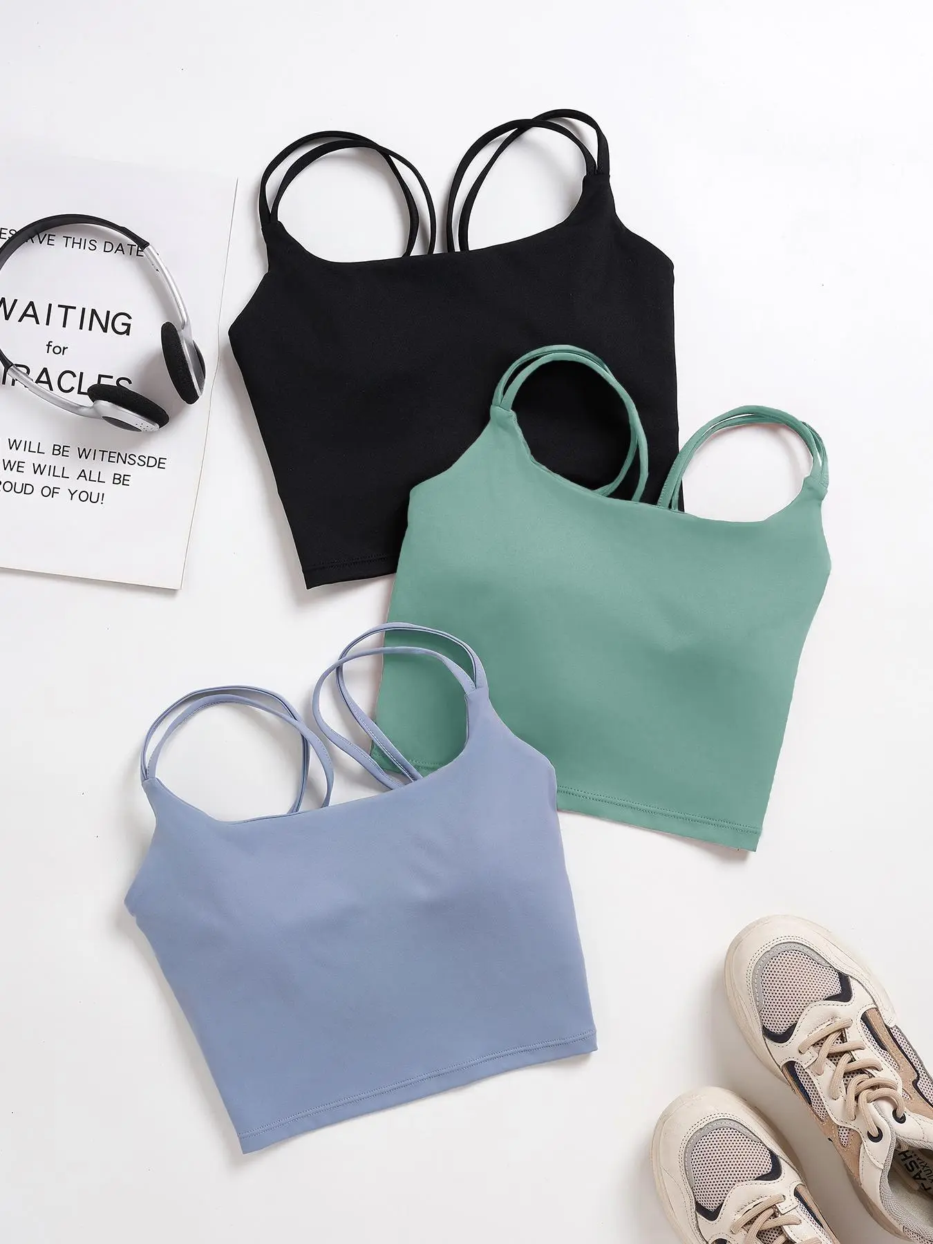 Women's Solid Sports Bra, Training Bra, Breathable Comfortable High Stretch Sports Bra, Running Workout Bras, Ladies Sportswear for Indoor & Outdoor Wear, Gym Clothes, Workout Daily Wear, Exercise Bra