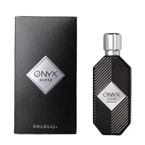 Khadlaj Onyx Silver for Men Eau de Parfum Spray, 3.4 Ounce