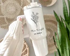 Custom Unique Wedding Gift for Bride - Personalized Mrs Engagement 40oz Tumbler, Wedding Gift for Bride to Be, Bridal Shower Gift