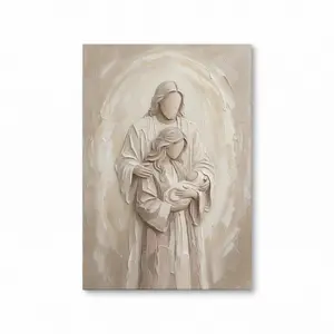 Jesus & Mother Canvas Print - Modern Neutral Christian Wall Art - Personalized Photo on Premium Wood Frame - Fast US Shipping - Ready to Hang - Multiple Size Options - Ideal Gift for Special Occasions