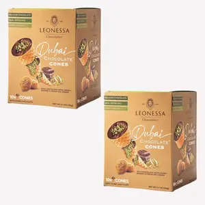 Leonessa Dubai Chocolate Cones with Pistachio Kunafa (2-Pack, 4.7 oz Each)