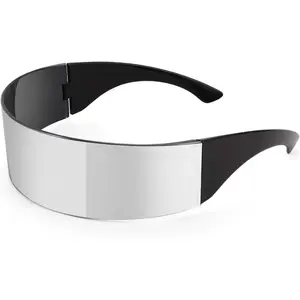 FEISEDY 80s Futuristic Cyclops Cyber Visor Sunglasses Men Women Punk Style Cosplay B2740